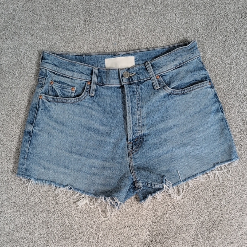 MOTHER Sky Blue Denim Shorts